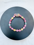 Mixed Pastel Jade & Swarovski Crystal Bracelet – Pink Edition