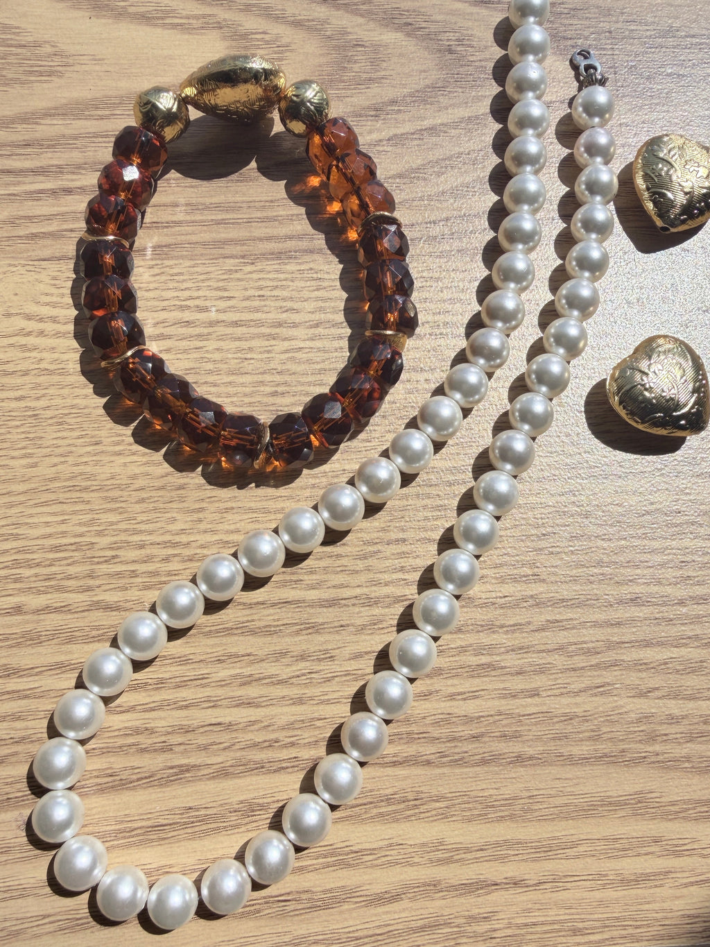 Tiger Eye & Amber Rondelle Bead Bracelet