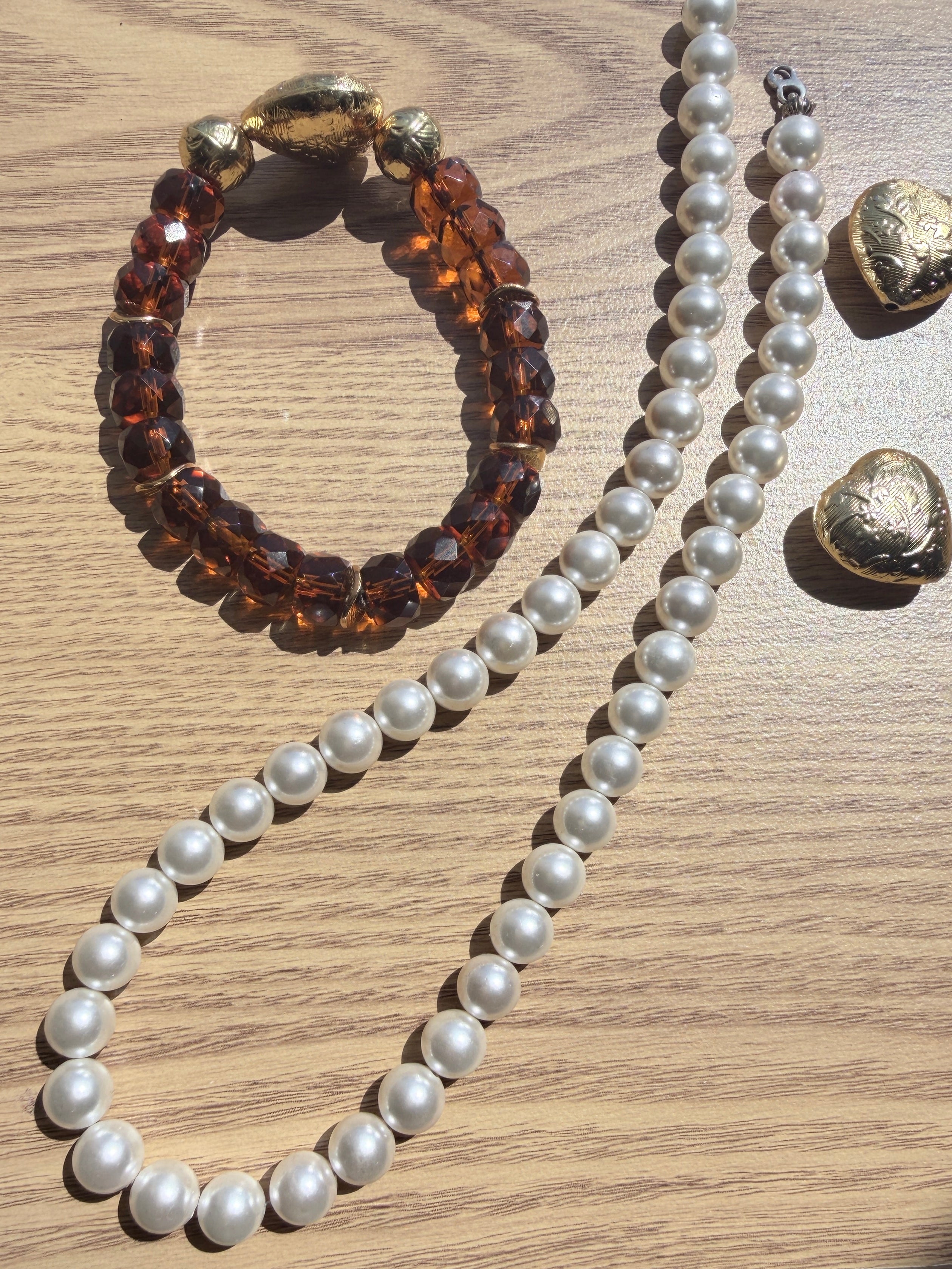 Tiger Eye & Amber Rondelle Bead Bracelet