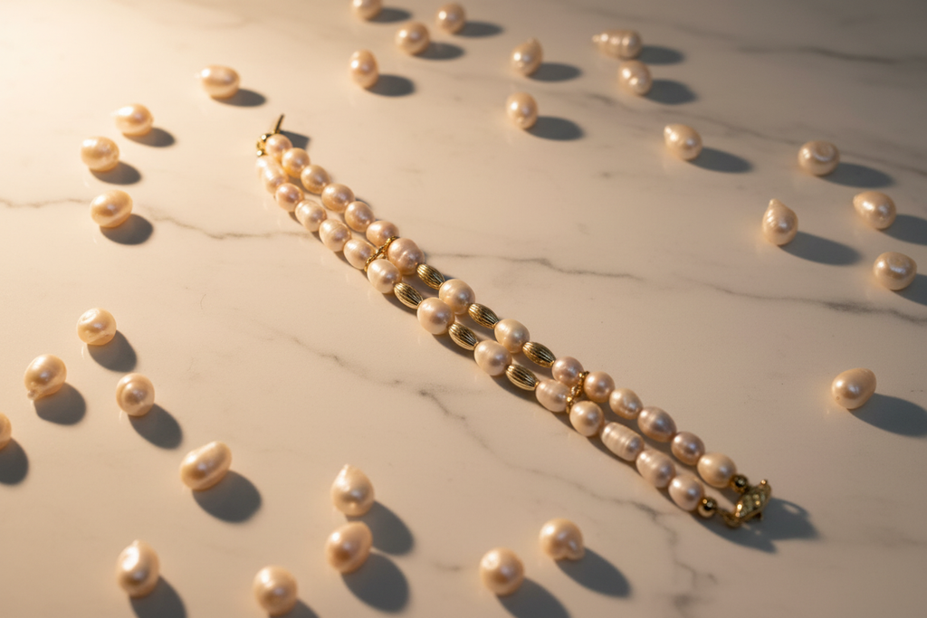 Freshwater Pearl Flat Lay