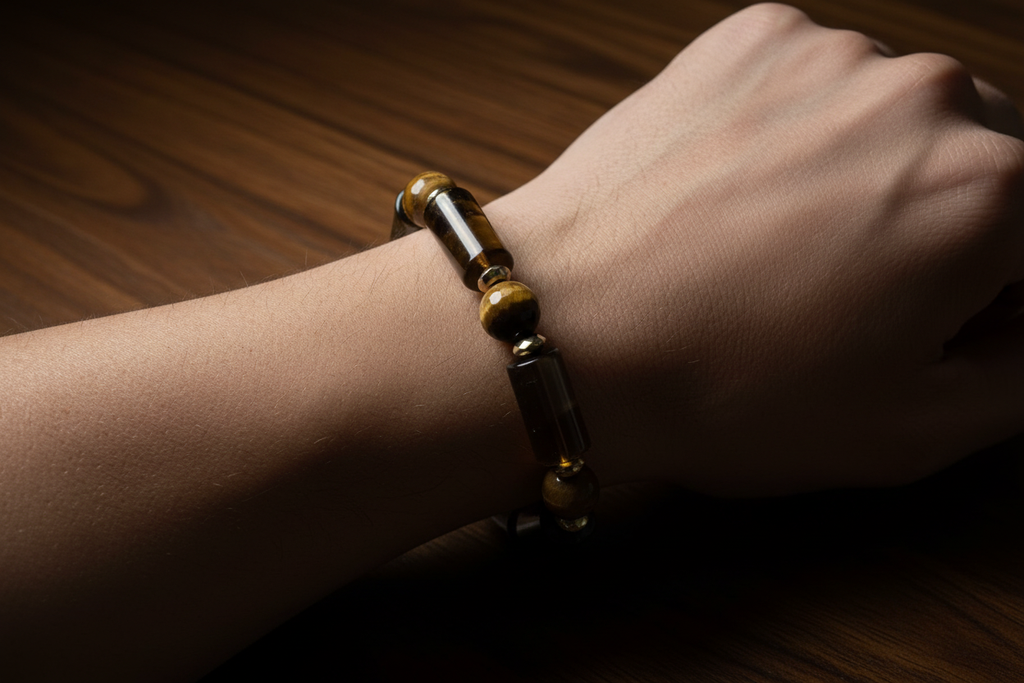 Tiger Eye & Electroplate Glass Bead Bracelet Lifestyle